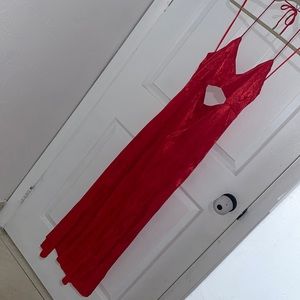 AFRM red snake print slip dress